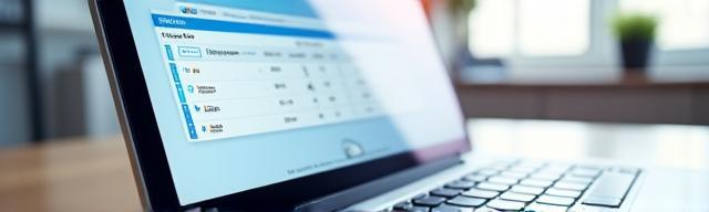 Laptop displaying flight booking system